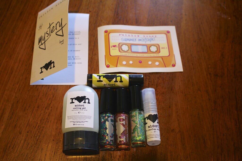 July 2014 Rainbow Honey Nail Polish Mystery Bag Review