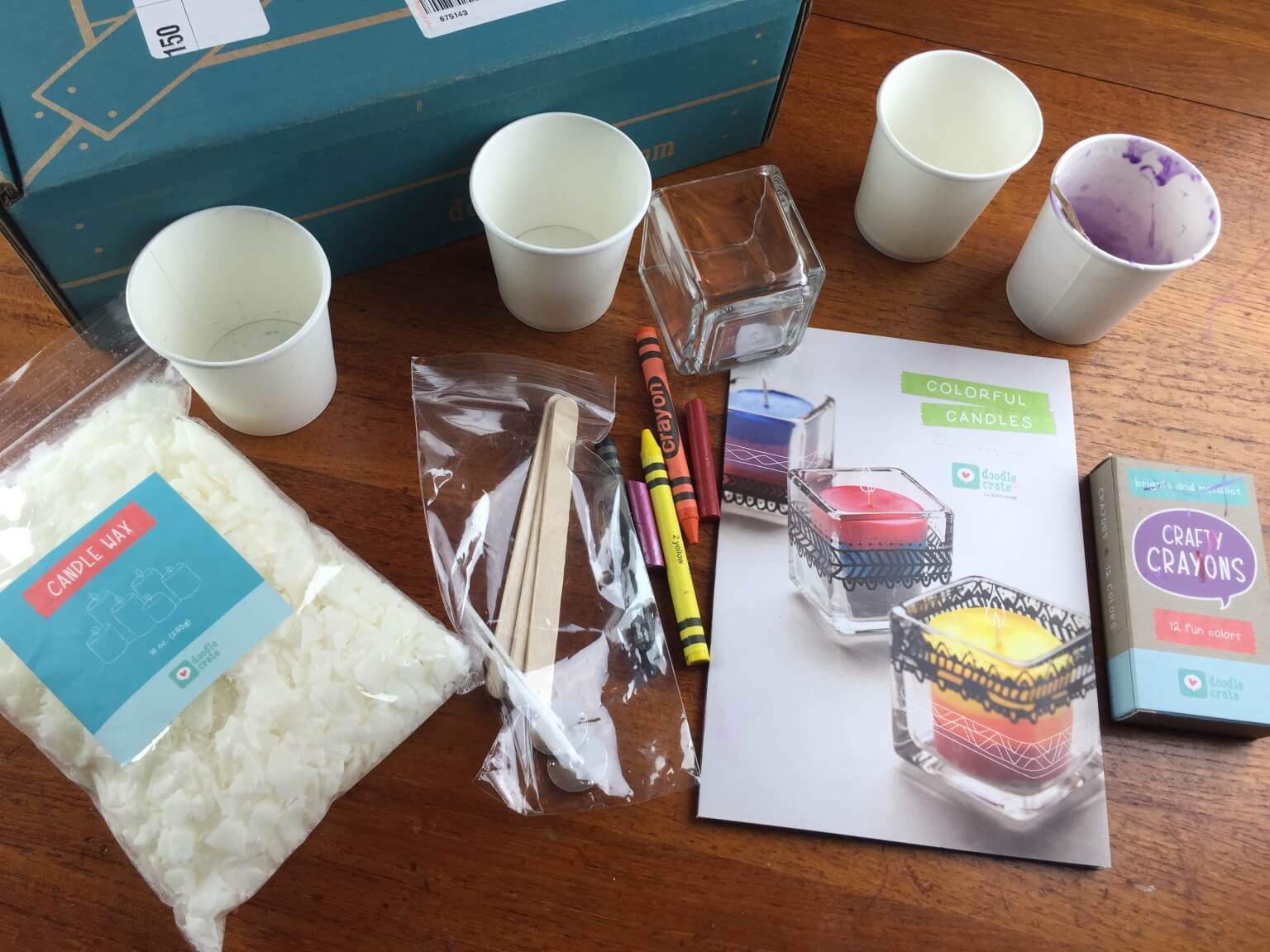 Doodle Crate Review & Coupon – Color Block Candles –