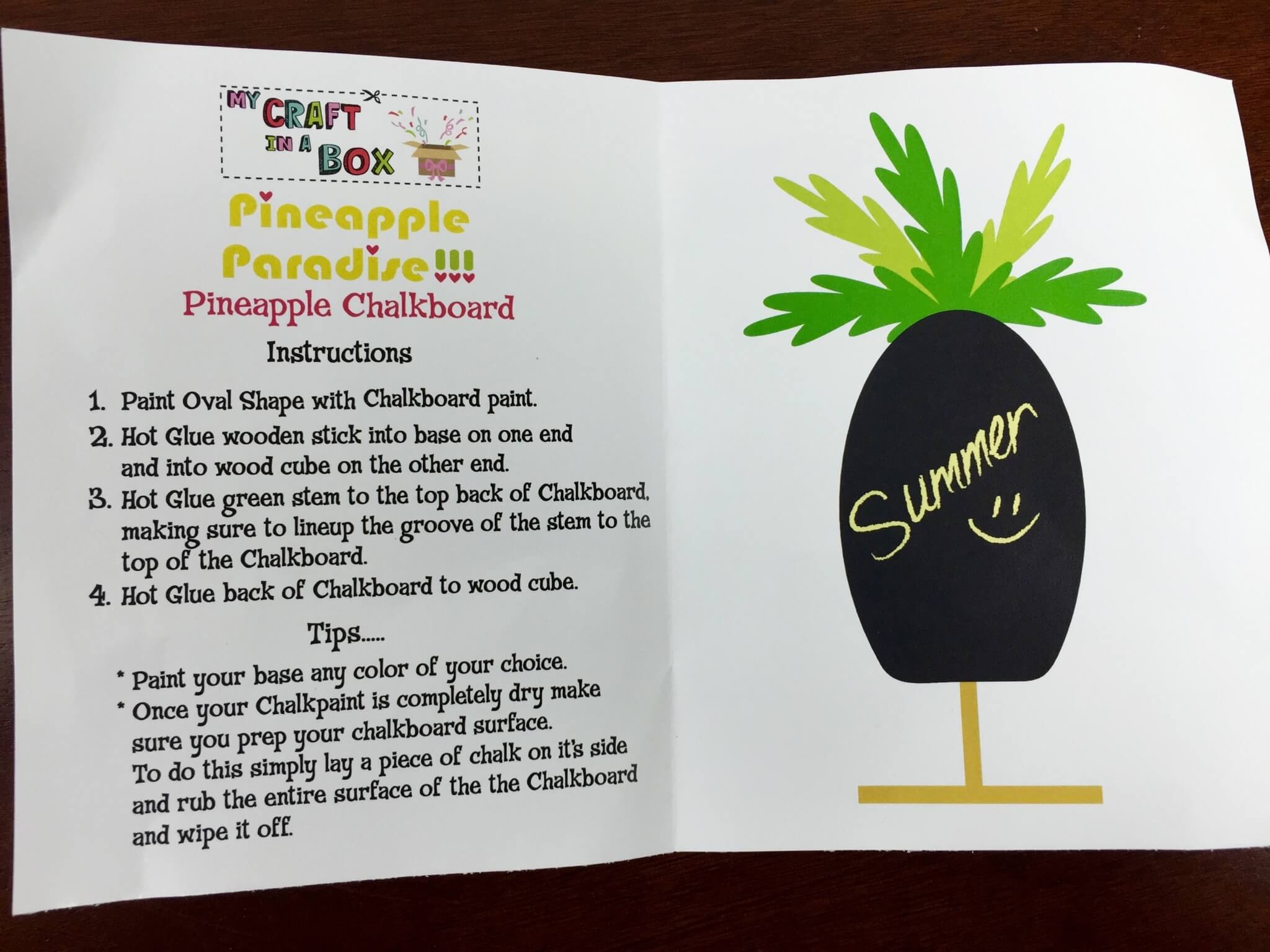 my craft in a box july 2015 instructions