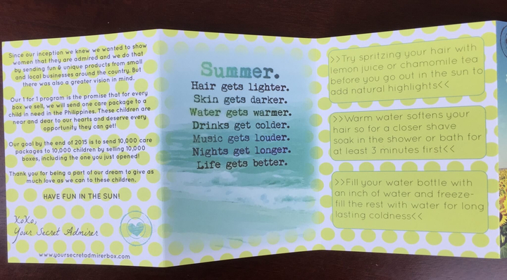 your secret admirer box july 2015 card 2