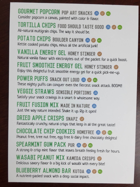snack sack july 2015 card