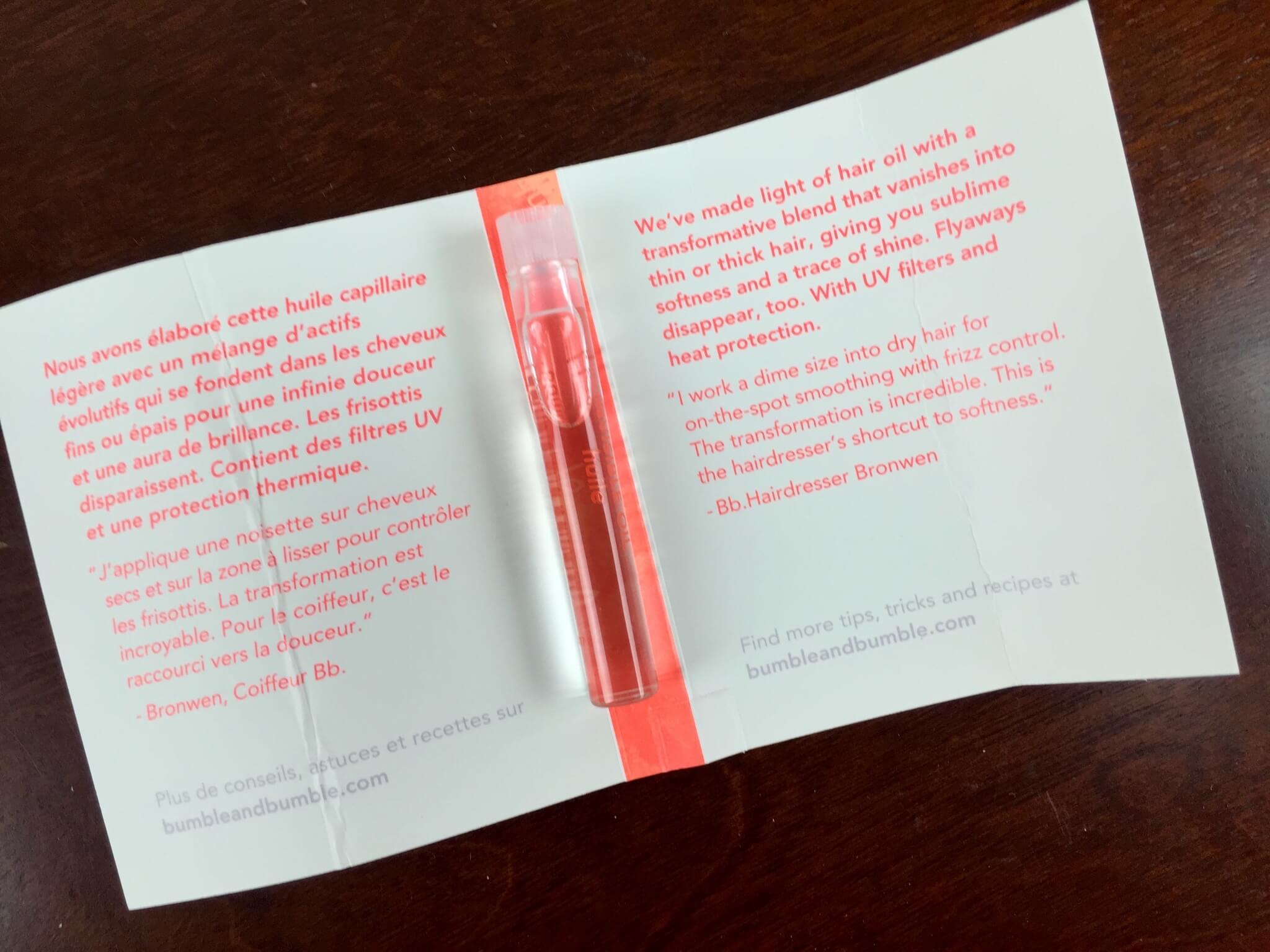 birchbox july 2015 bumble bumble invisible oil