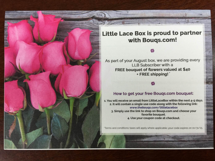 little lace box august 2015 bouqs
