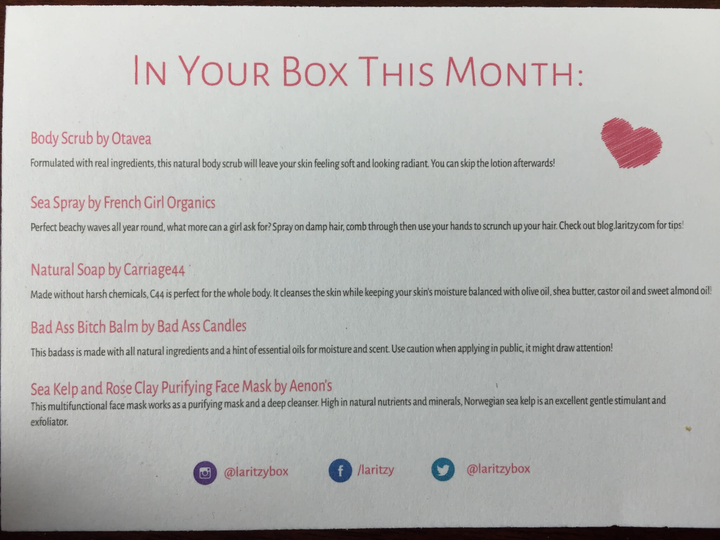 laritzy august 2015 card