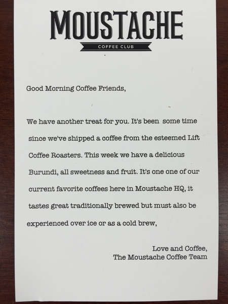 moustache coffee lift ninga august 2015 card