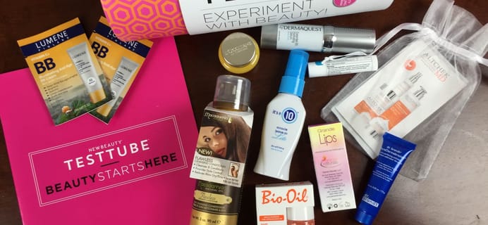 New Beauty Test Tube September 2015 Subscription Box Review + Coupon + Giveaway
