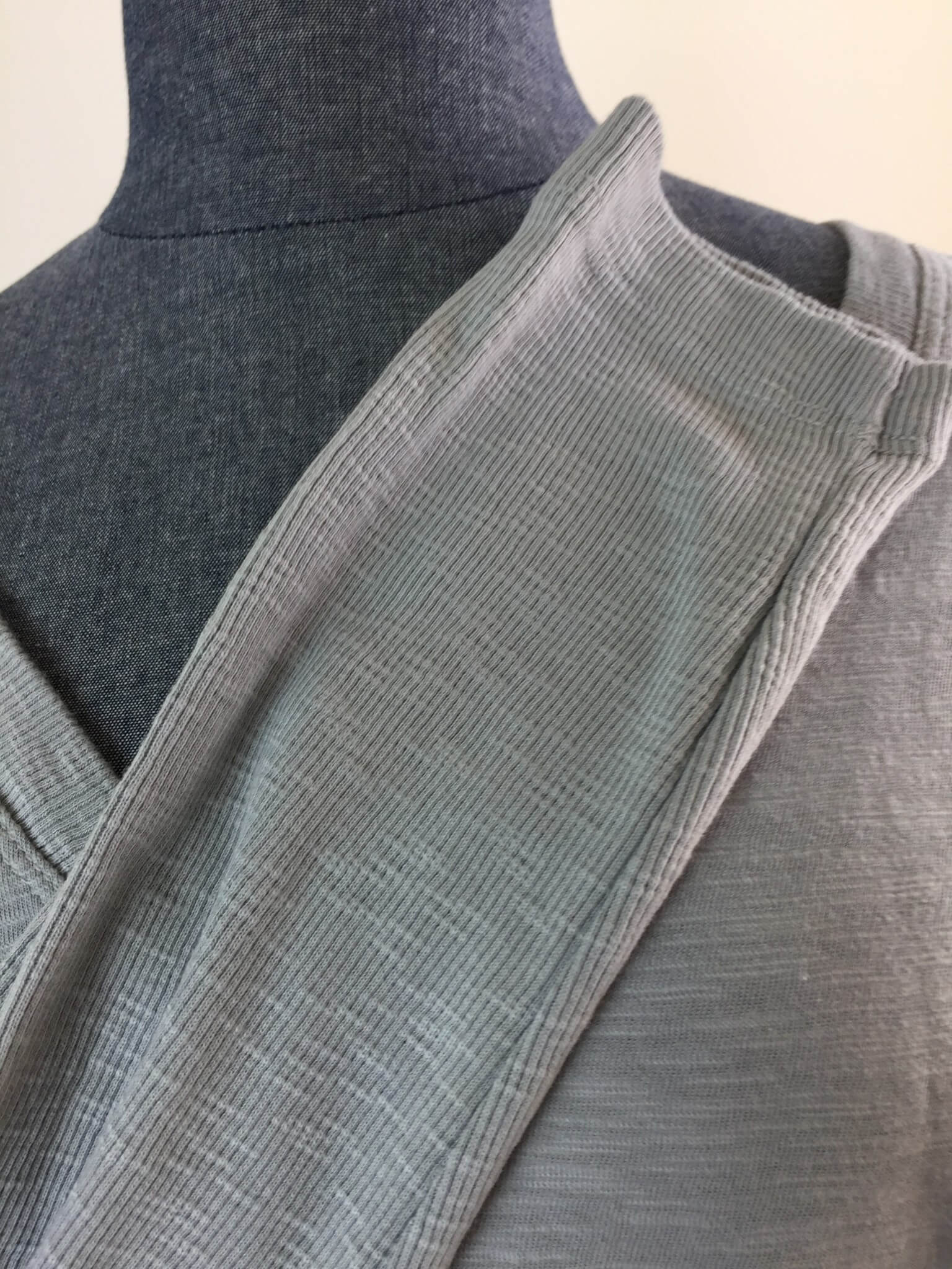 Wilt Easy V-Neck Long Sleeve Tee in Baby Sky sleeve