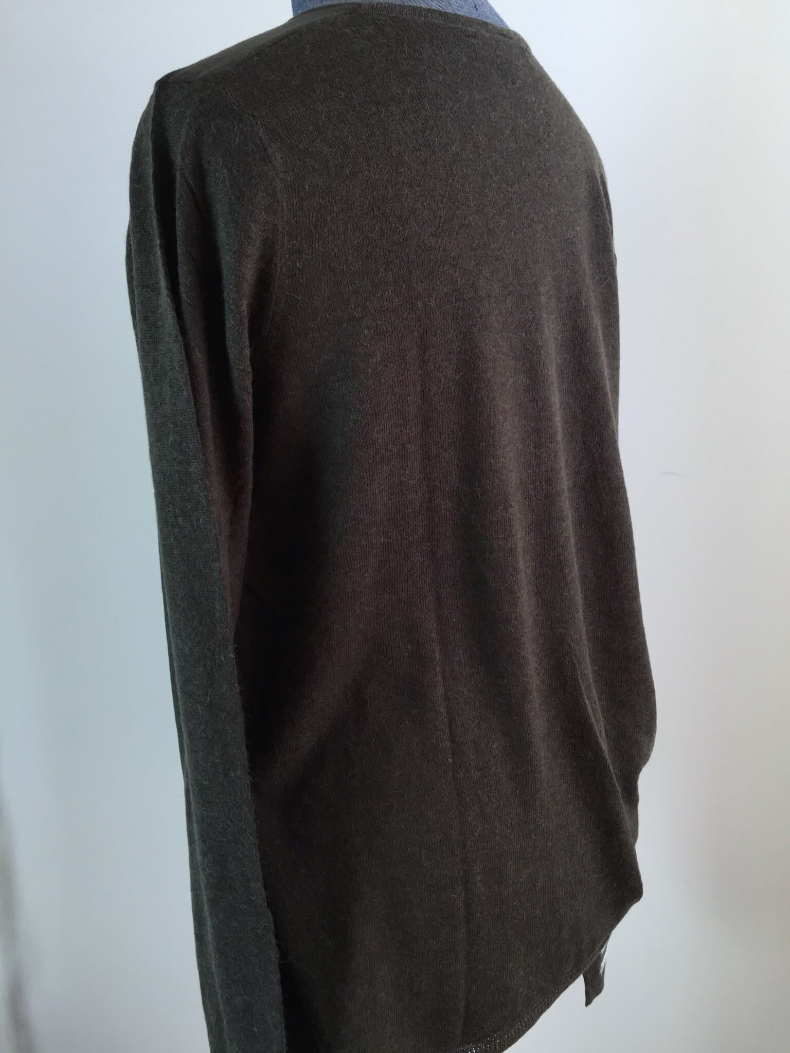 Olivaceous Faux Suede Front Top back