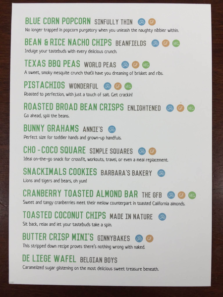 snack sack september 2015 card