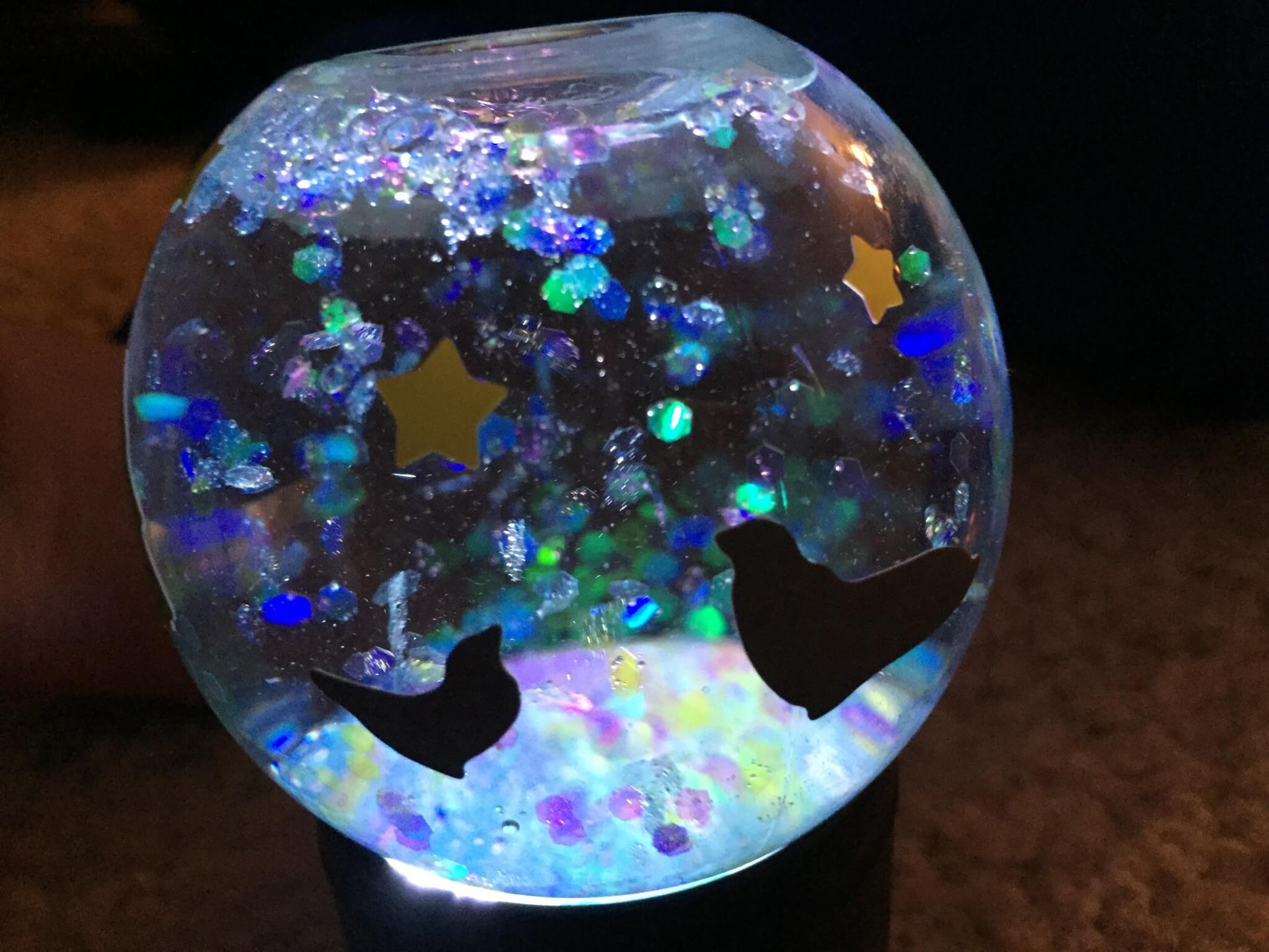 Kiwi Crate Glowing Snowglobes Holiday Craft finished