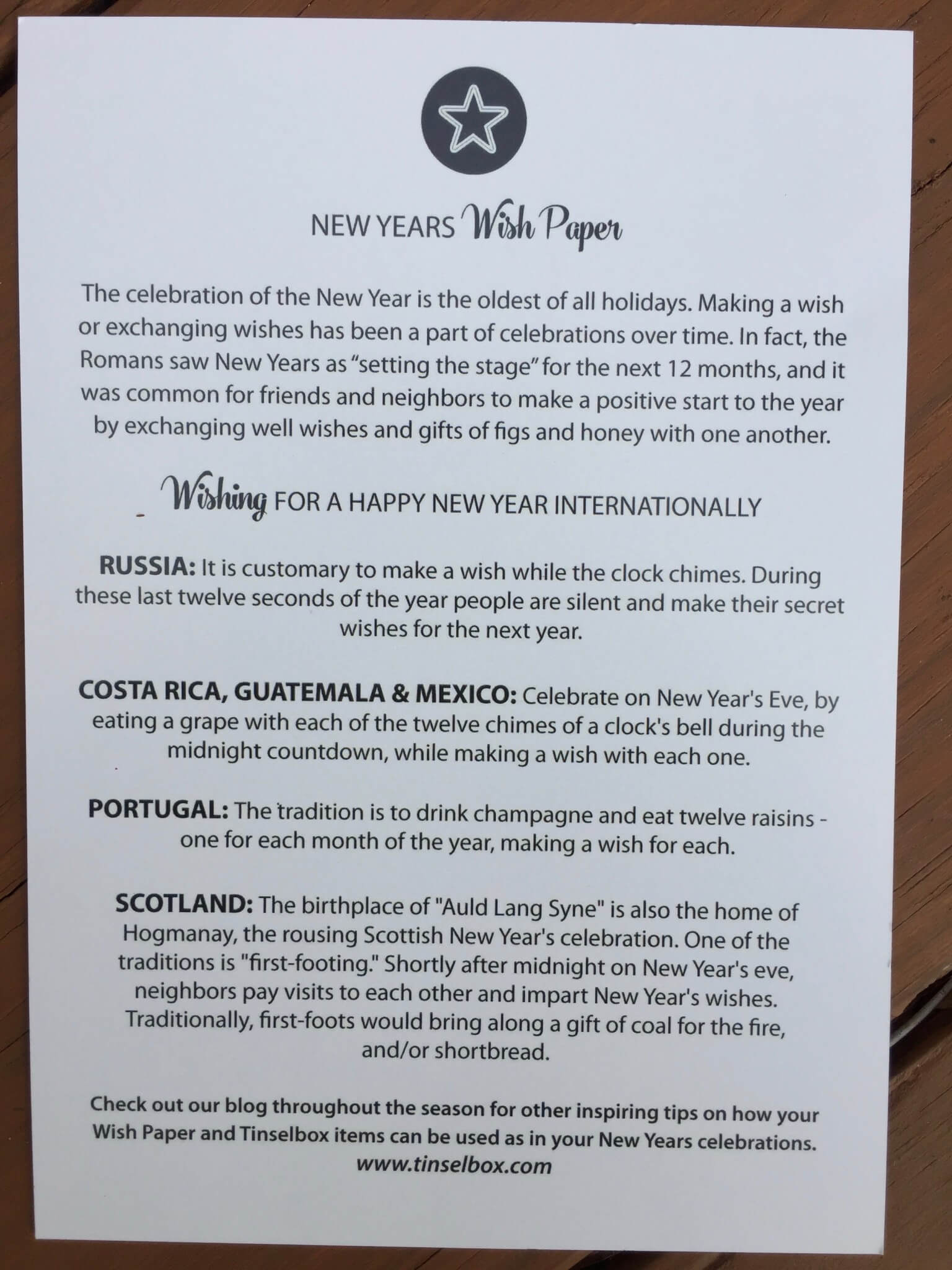 Tinselbox January 2016 letter
