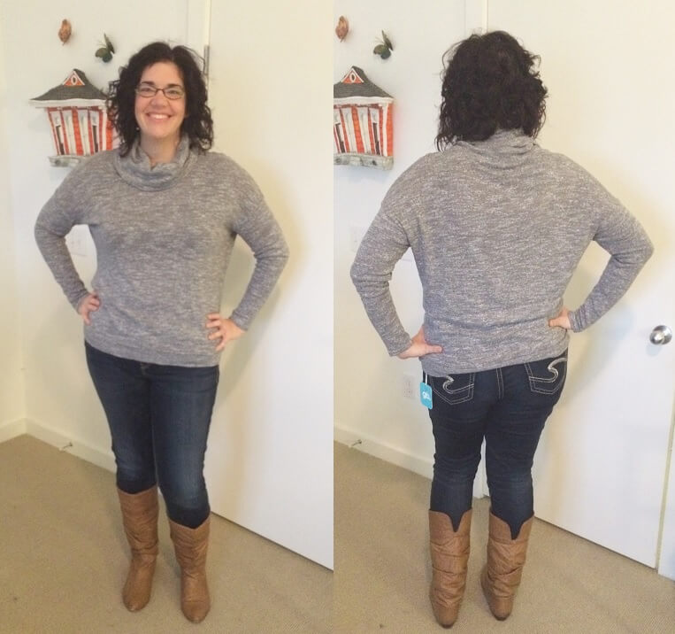 Three Dots Slub Cowl Sweater Tunic