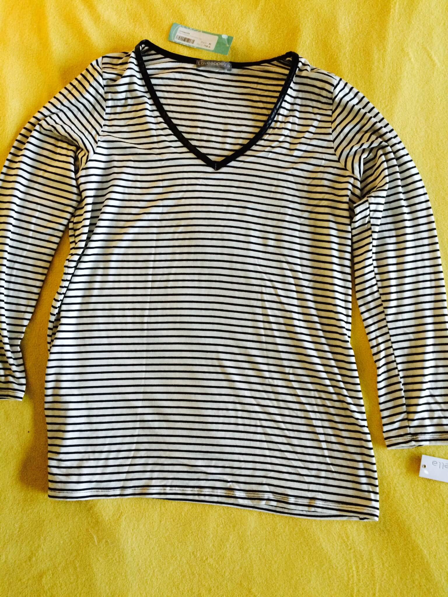 Loveappella Tiler Leather Trim Knit Top