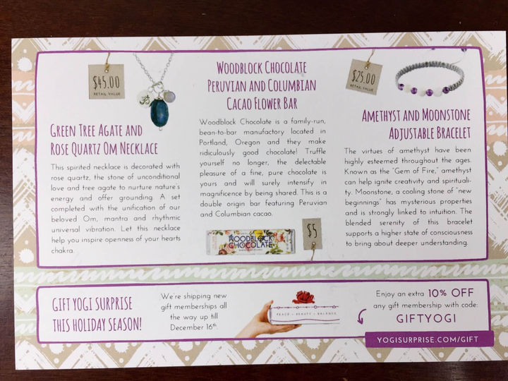 Yogi Surprise Jewelry Box December 2015 chocolate