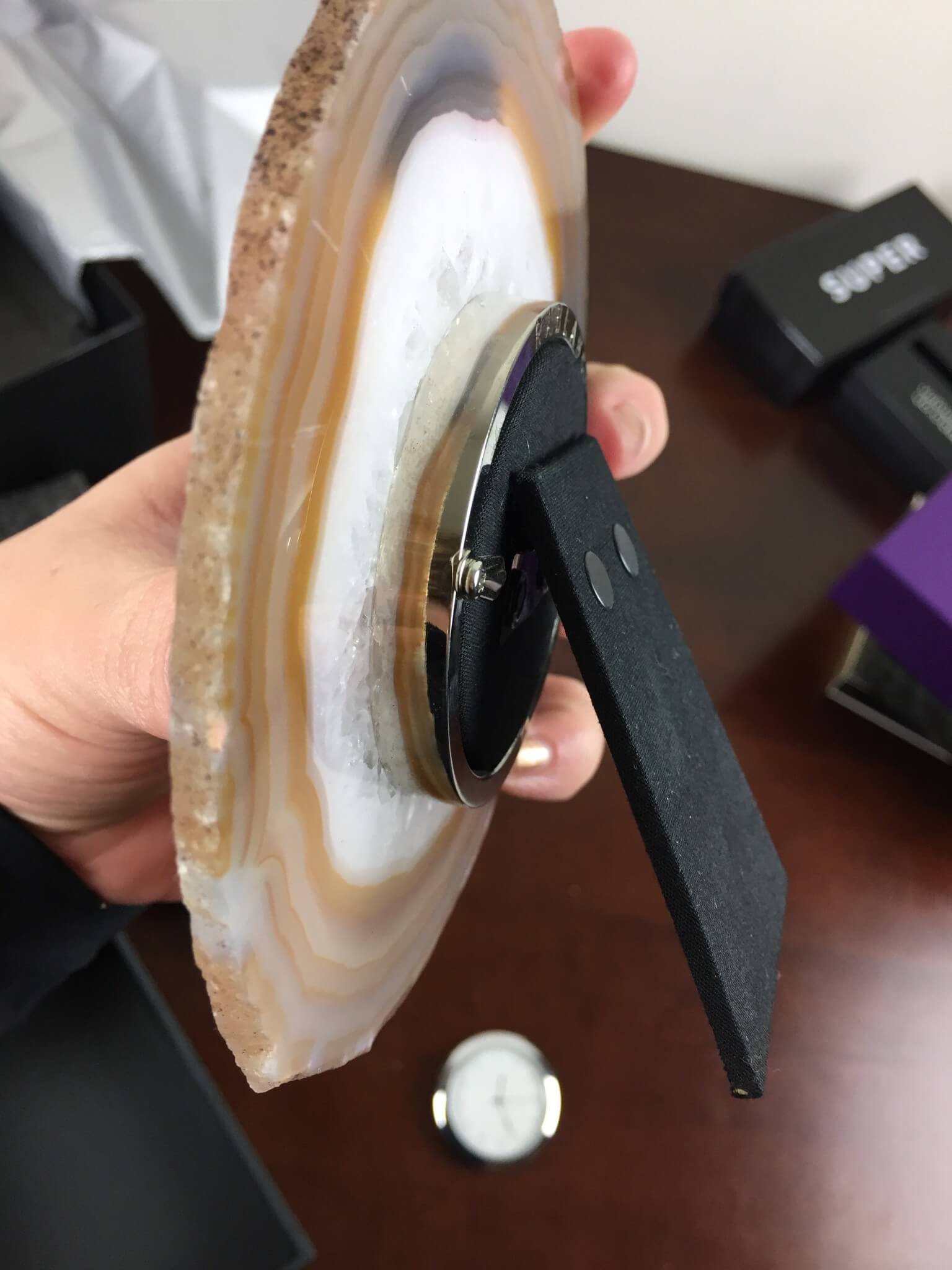 Neiman Marcus POPSUGAR Must Have 2015 Special Edition psmh agate clock side
