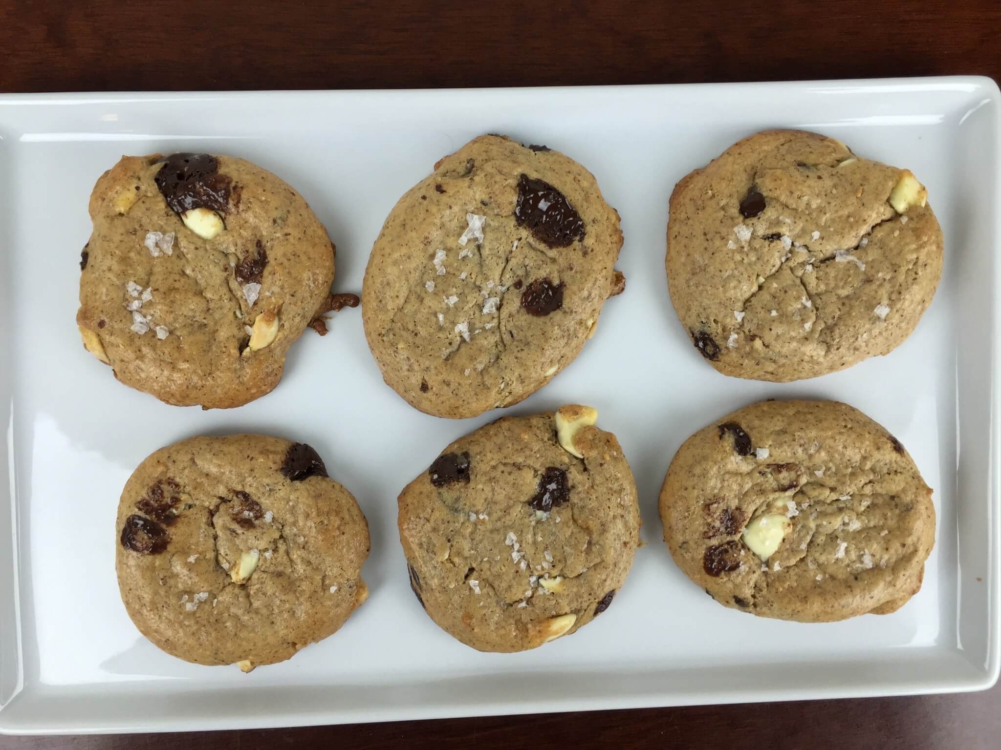 Almond Butter Cookies with Dark and White Chocolate flat