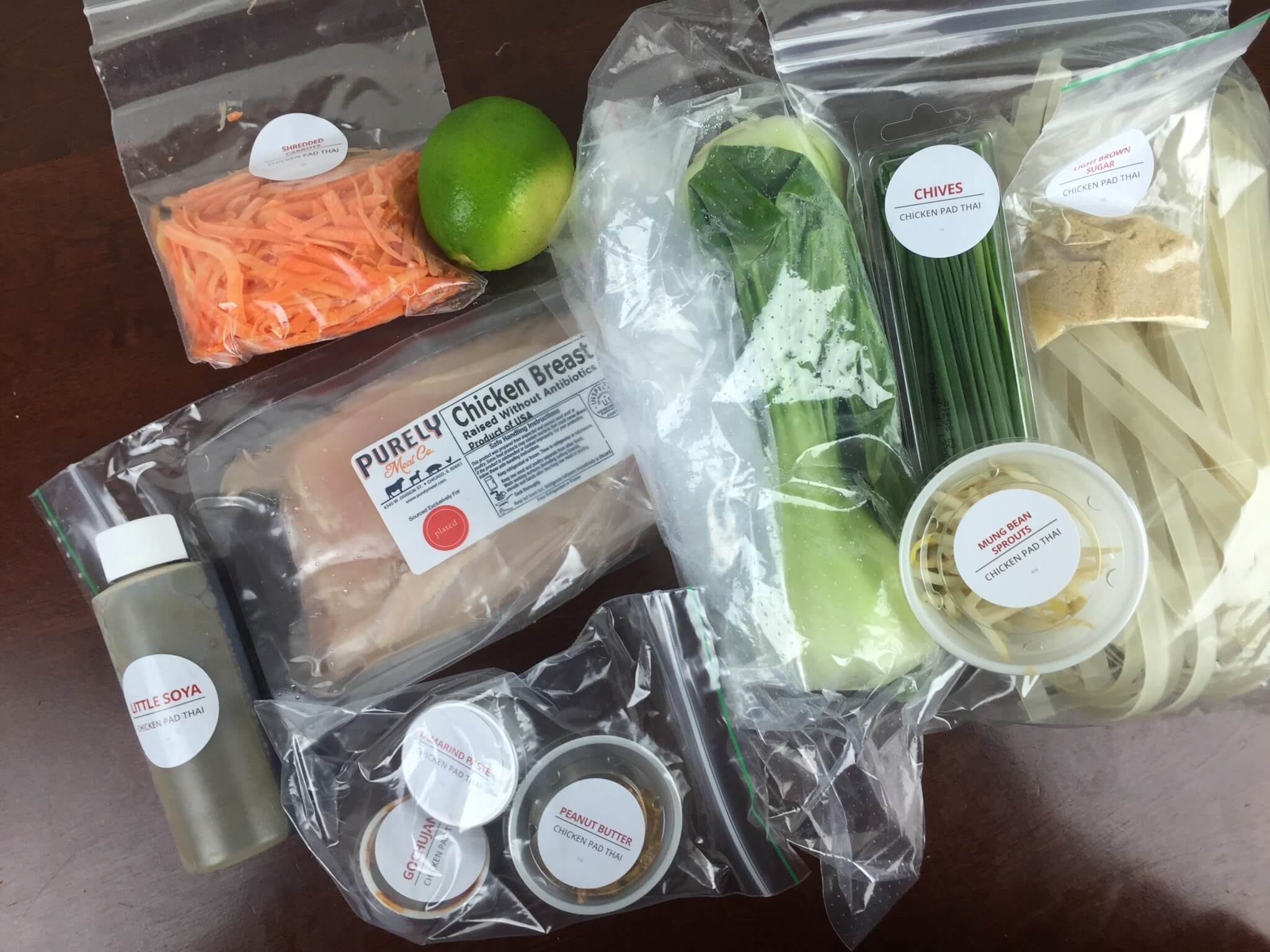 Chicken Pad Thai with Bok Choy, Carrots, and Bean Sprouts plated review