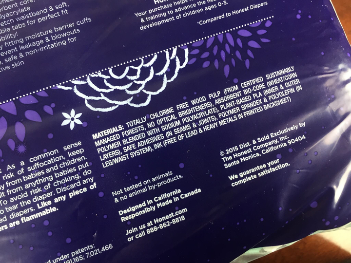 honest company overnight diapers ingredients