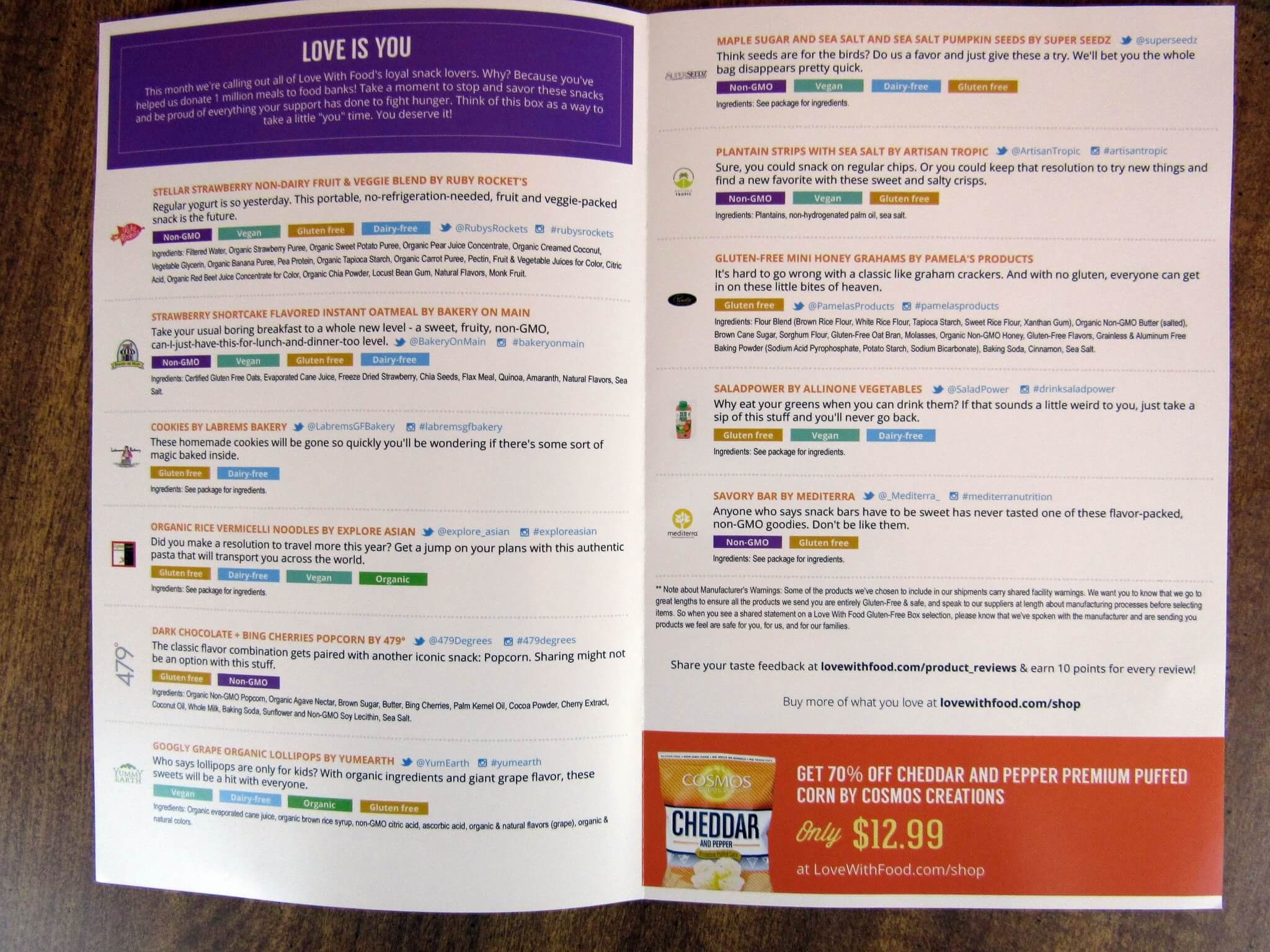 February Gluten-Free Information Card