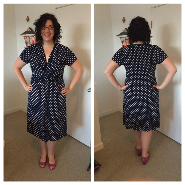 JessicaHowardTwistedFitandFlareDressInPolkaDot14W