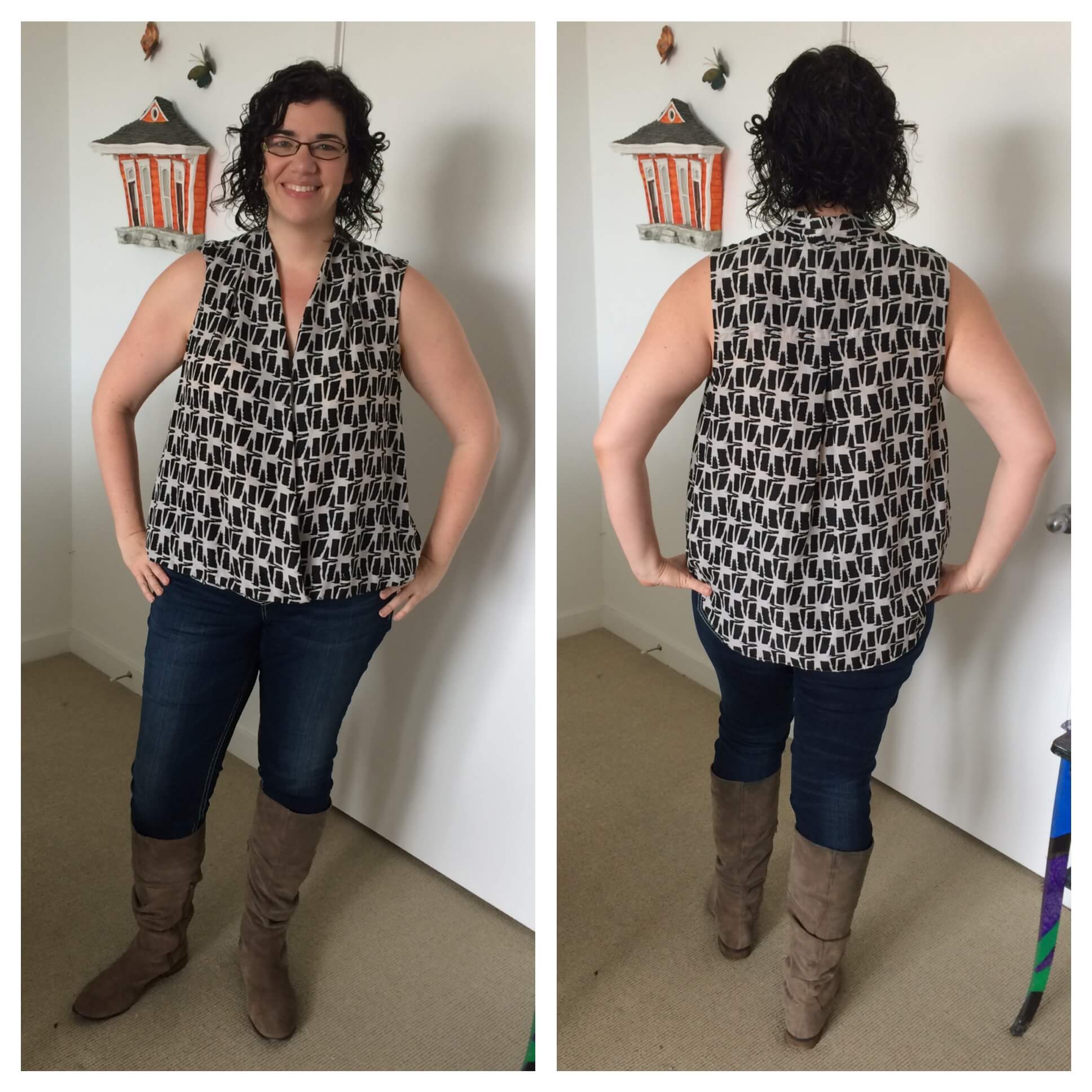 Sleeveless Deep V-Neck Top