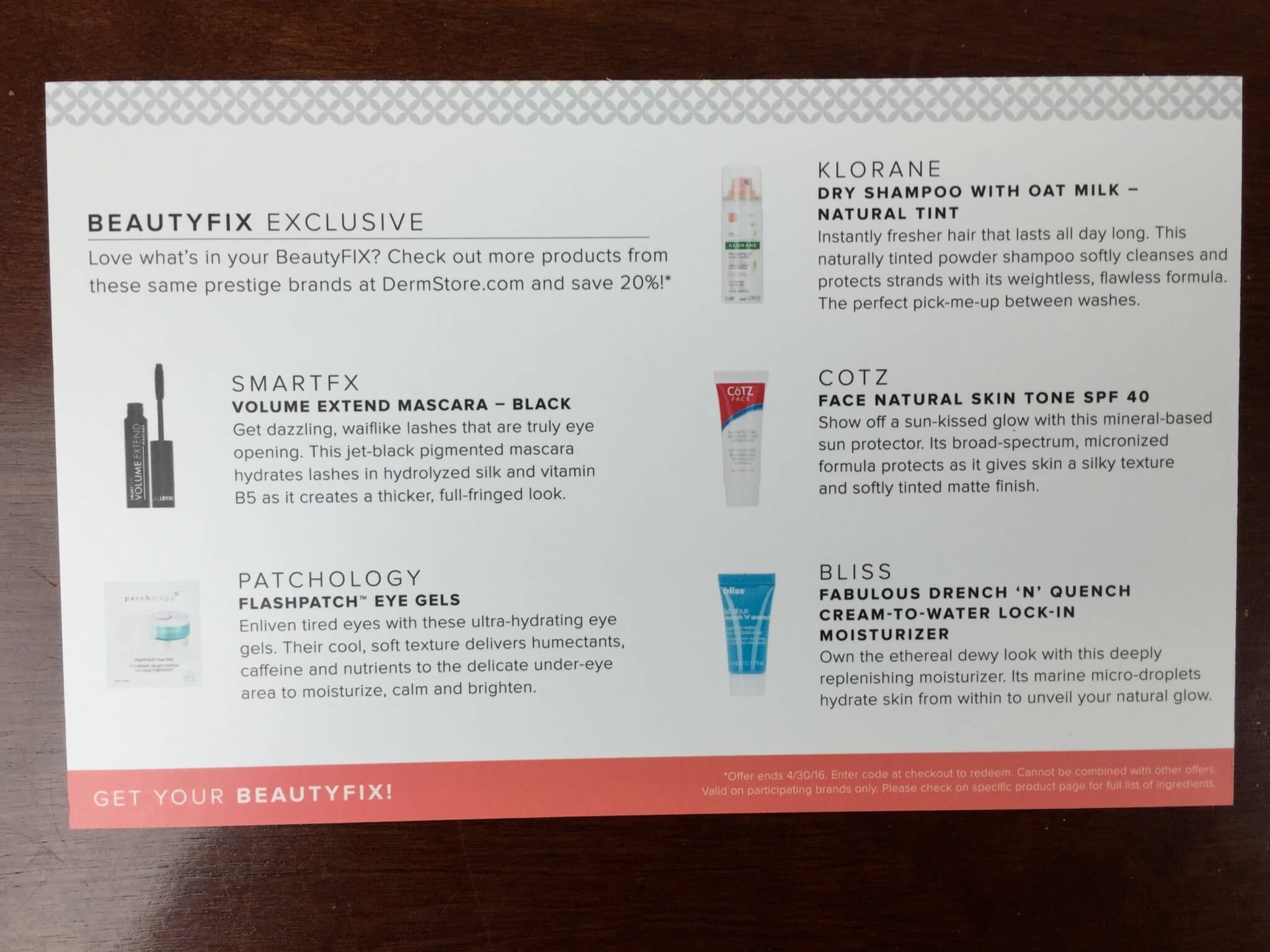 BeautyFix Box April 2016 (1)