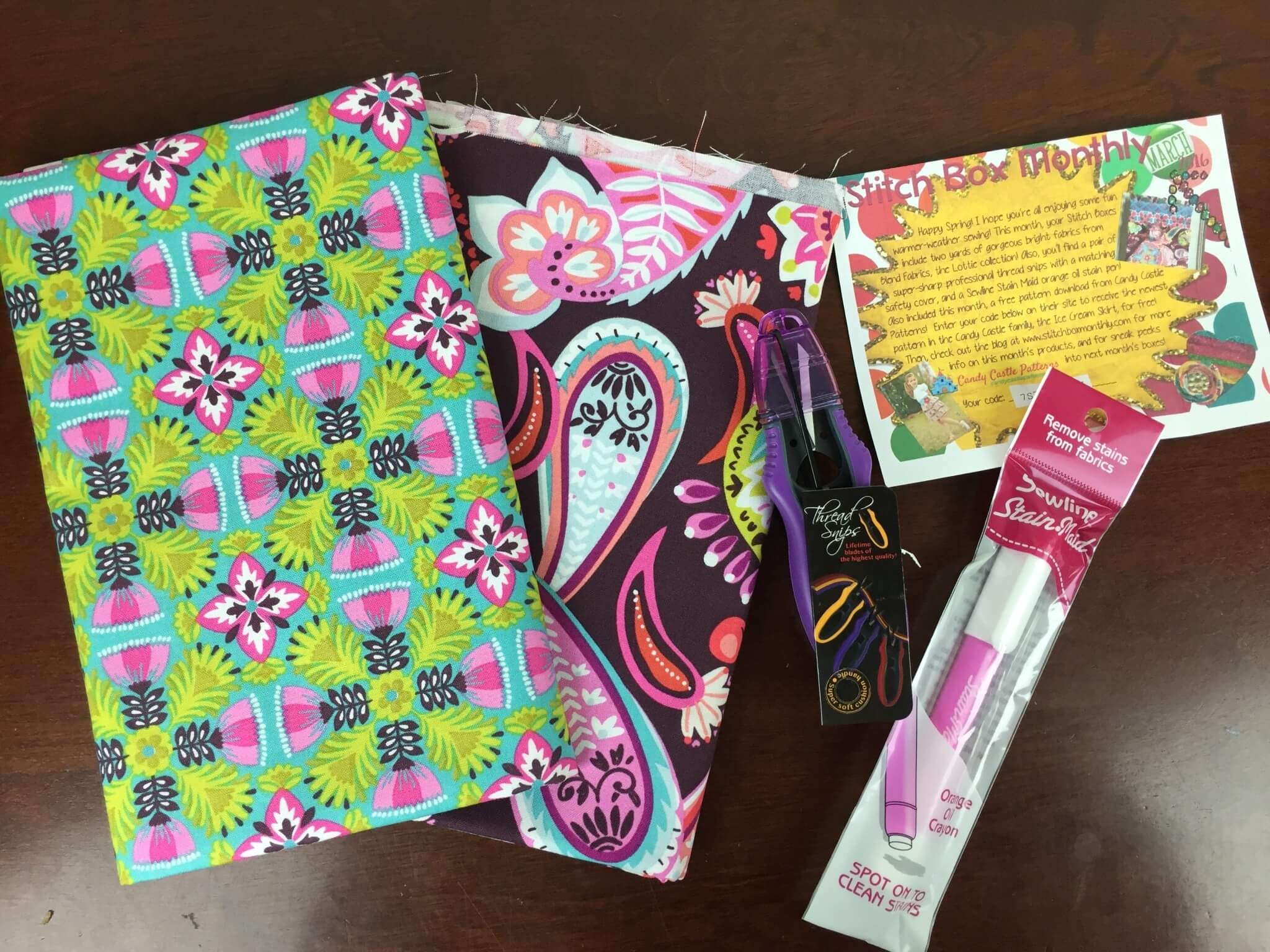 Stitch Box Monthly March 2016 Subscription Box Review