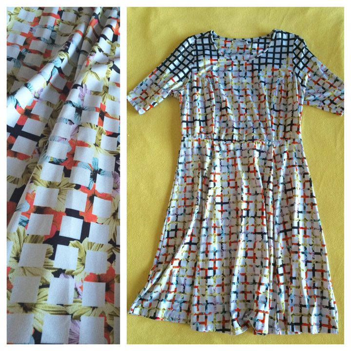 Triste Meta Check Fit & Flare Dress-flat