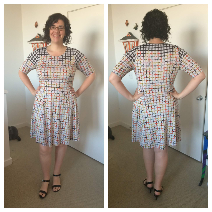 Triste Meta Check Fit & Flare Dress 1x