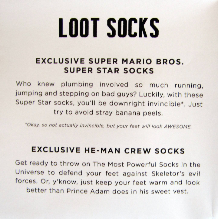 Loot Socks Information Card