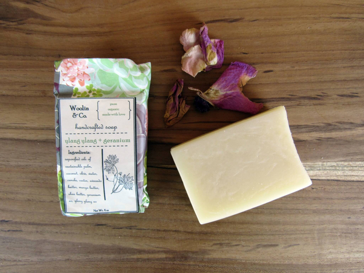 Woolin & Co Ylang Ylang + Geranium Handcrafted Soap 