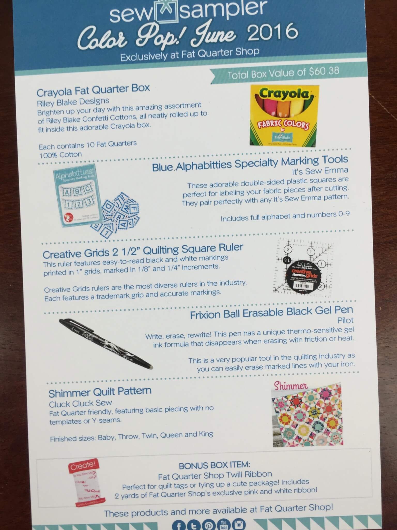 Sew Sampler Box June 2016 (1)