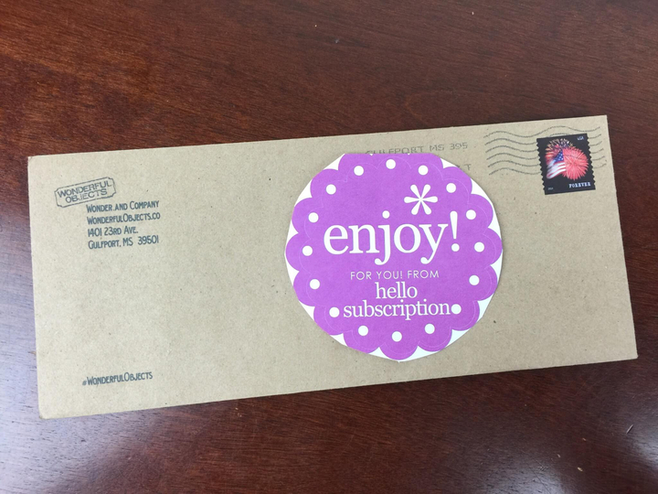 Wonderful Objects Adult Box by Wonder and Company Teaser Box June 2016 box
