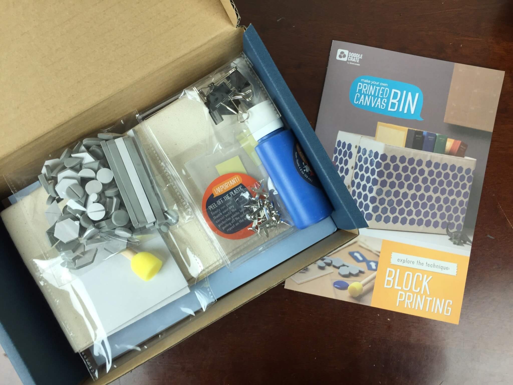 Doodle Crate   Subscription Box Review & Coupon –  Block-Printed Canvas Bin!