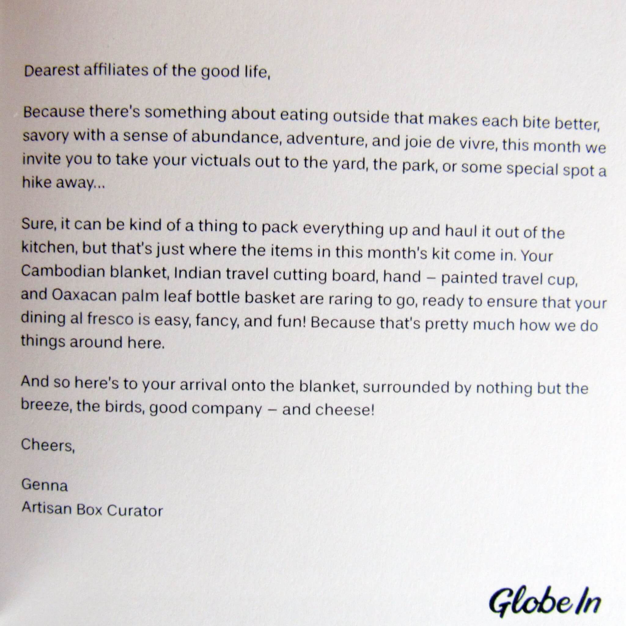 Curator Letter