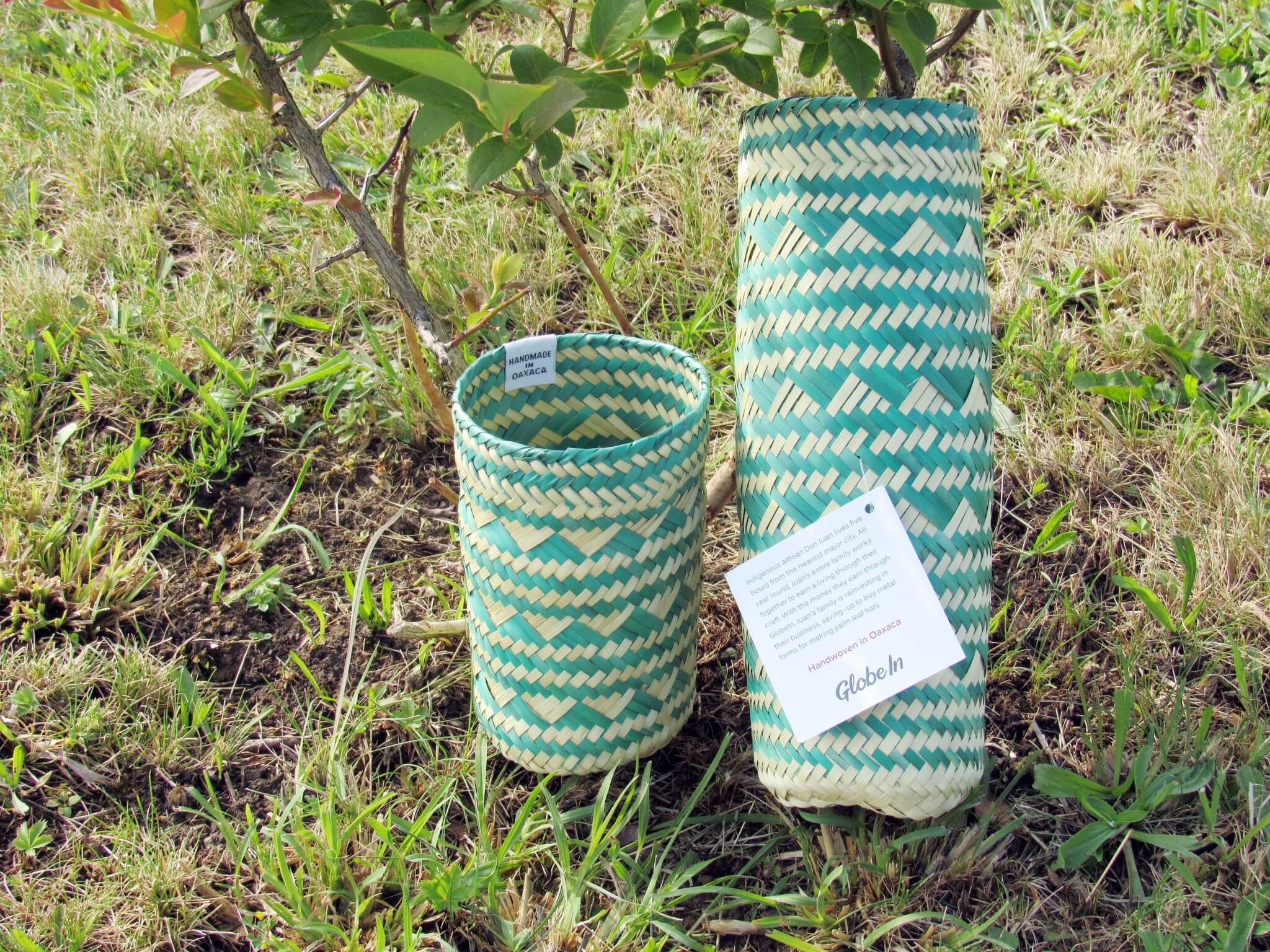 Palm Leaf Bottle Basket