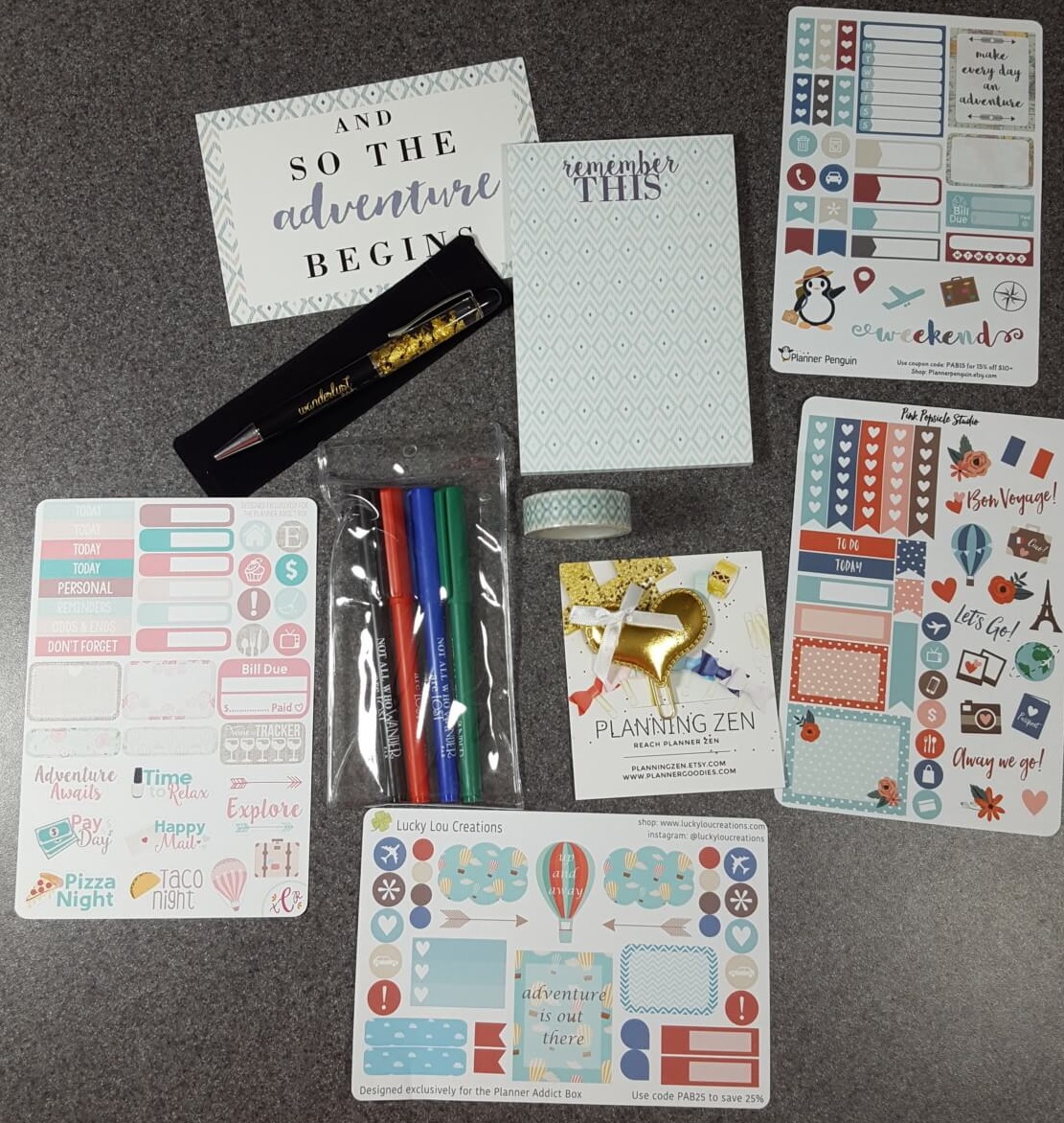 The Planner Addict Box July 2016 Subscription Box Review