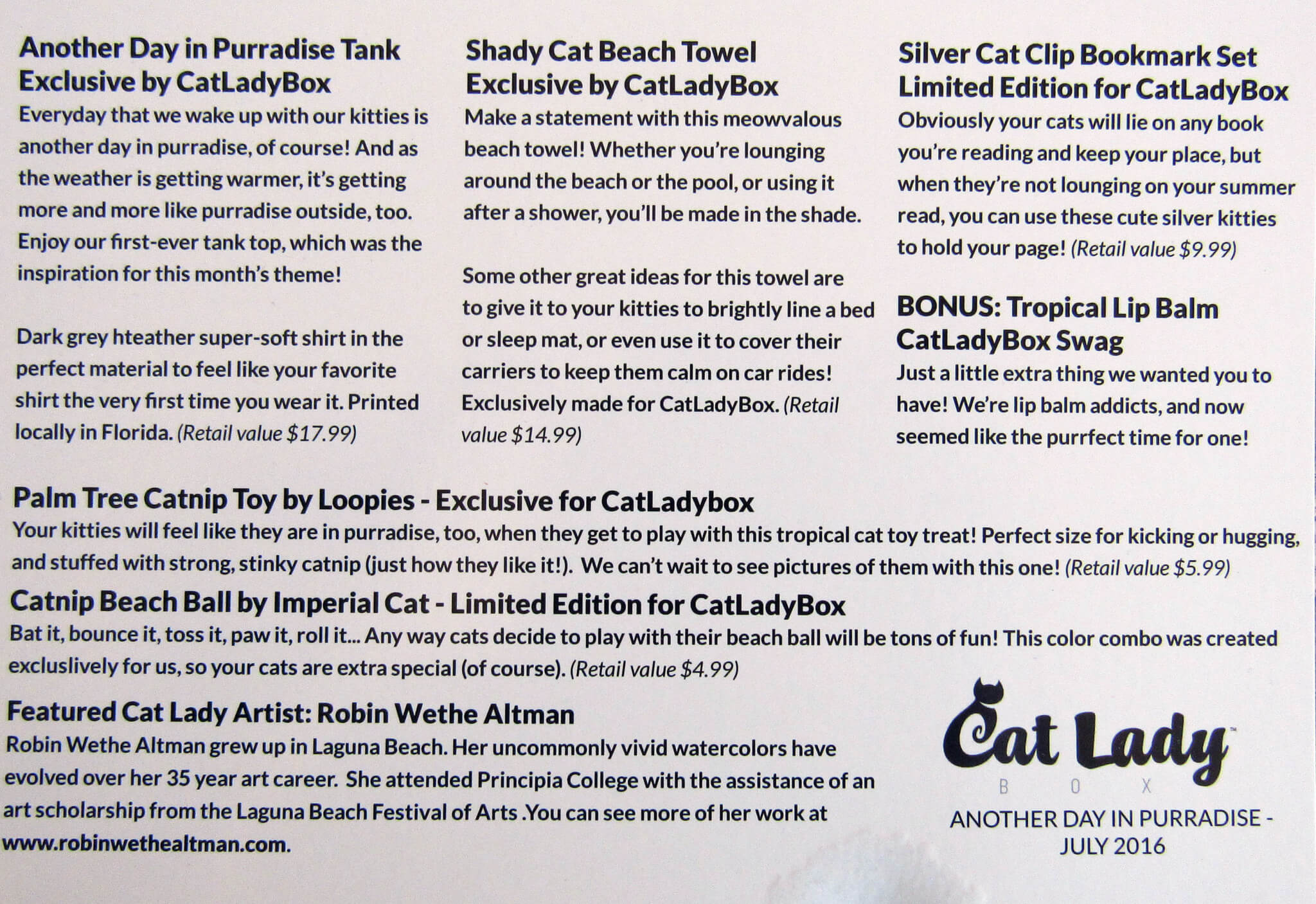 Information card