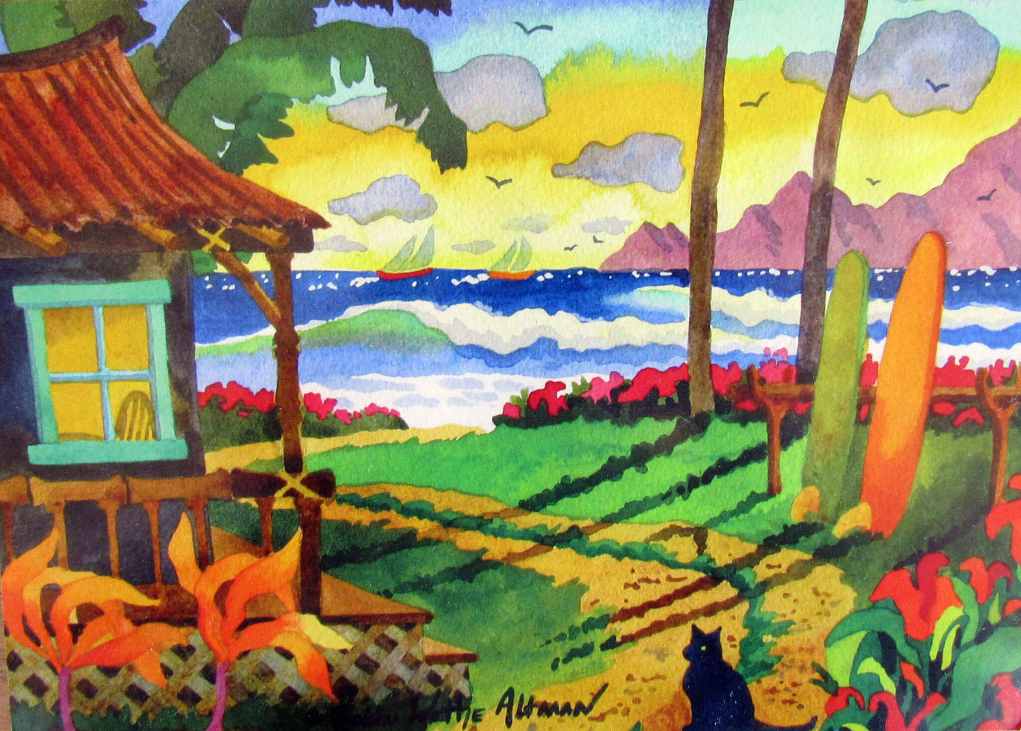 My Island Paradise Print by Robin-Wethe Altman
