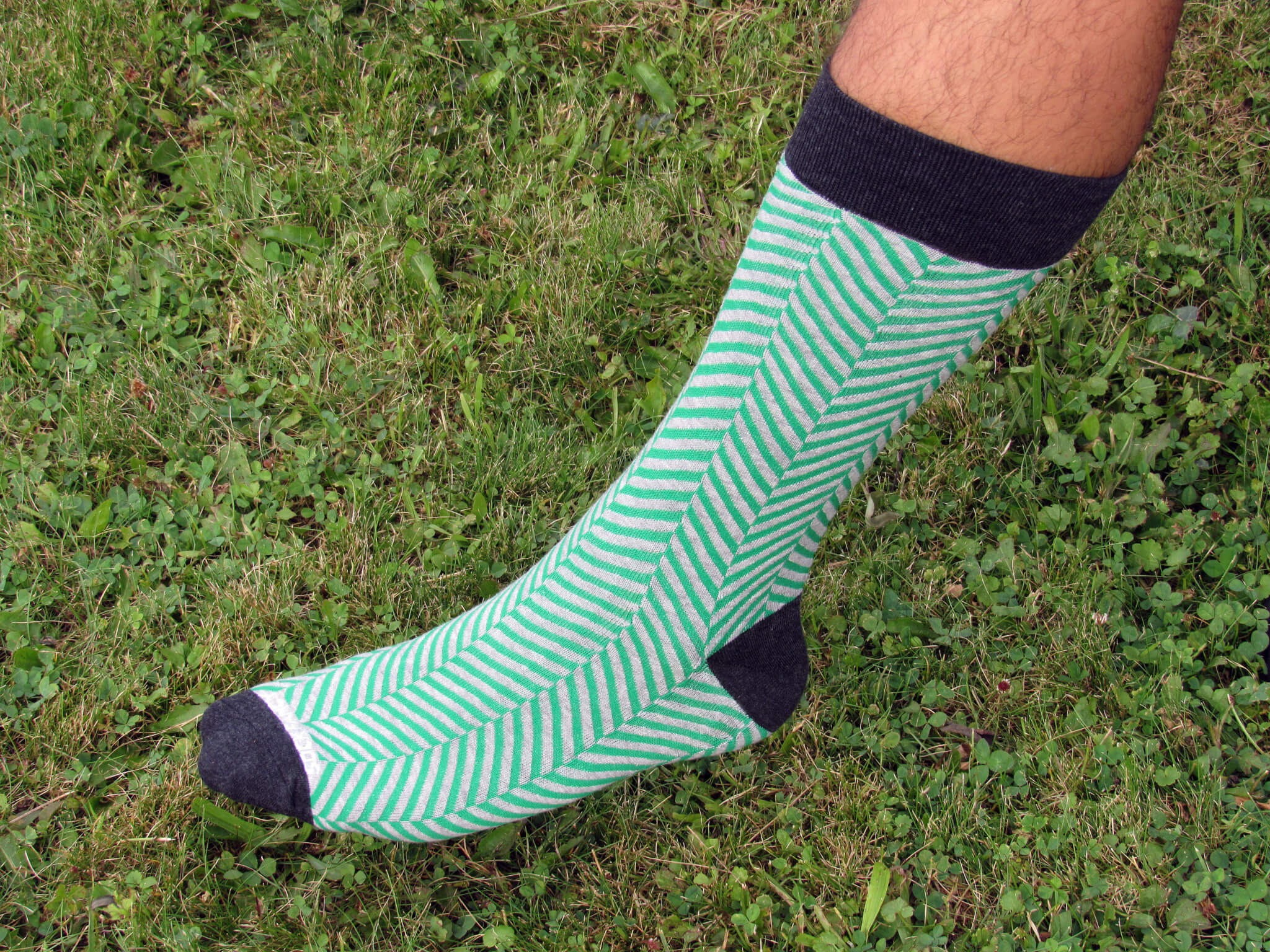 T is showing off his new socks