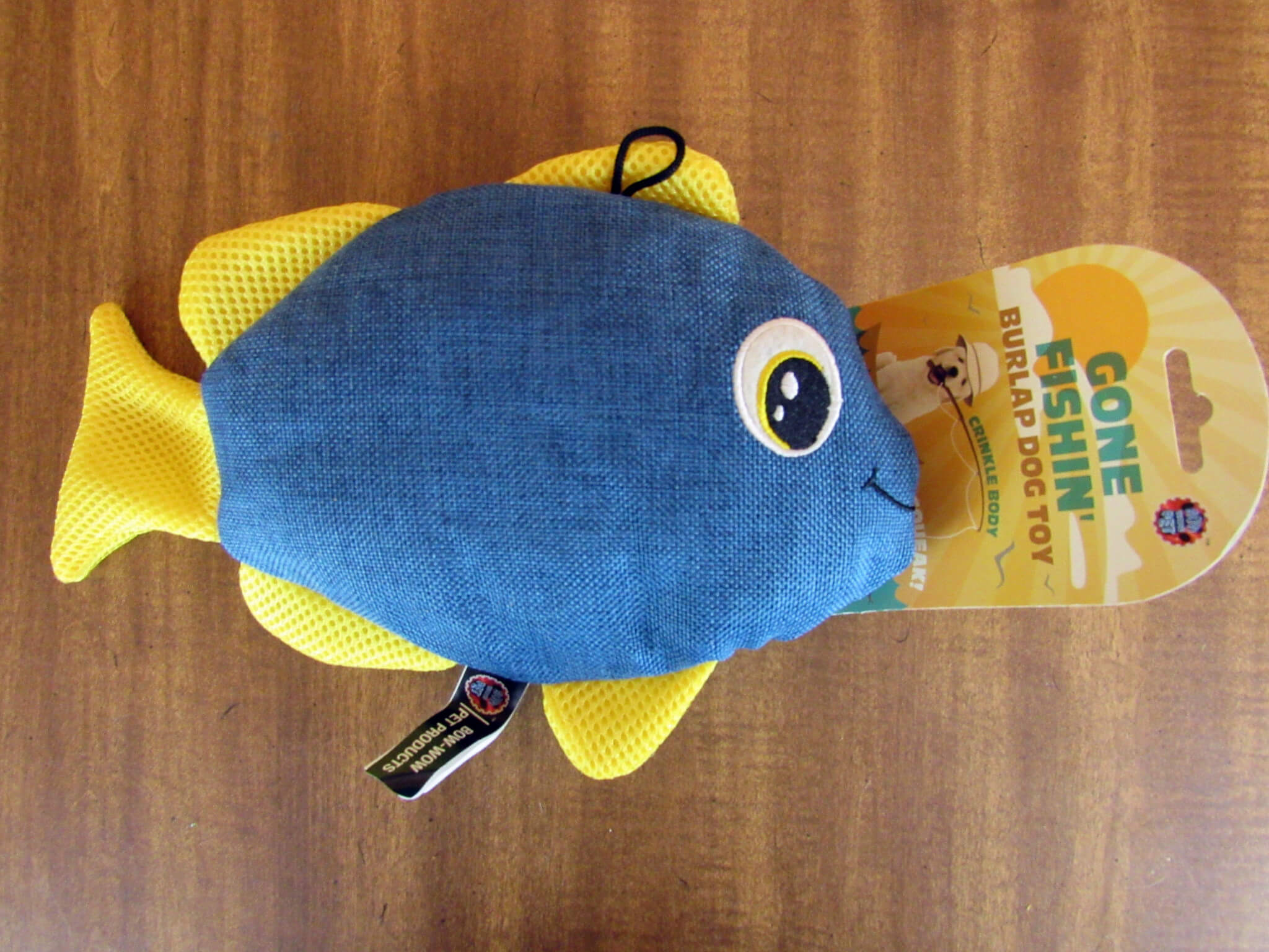 Gone Fishin' Burlap Dog Toy