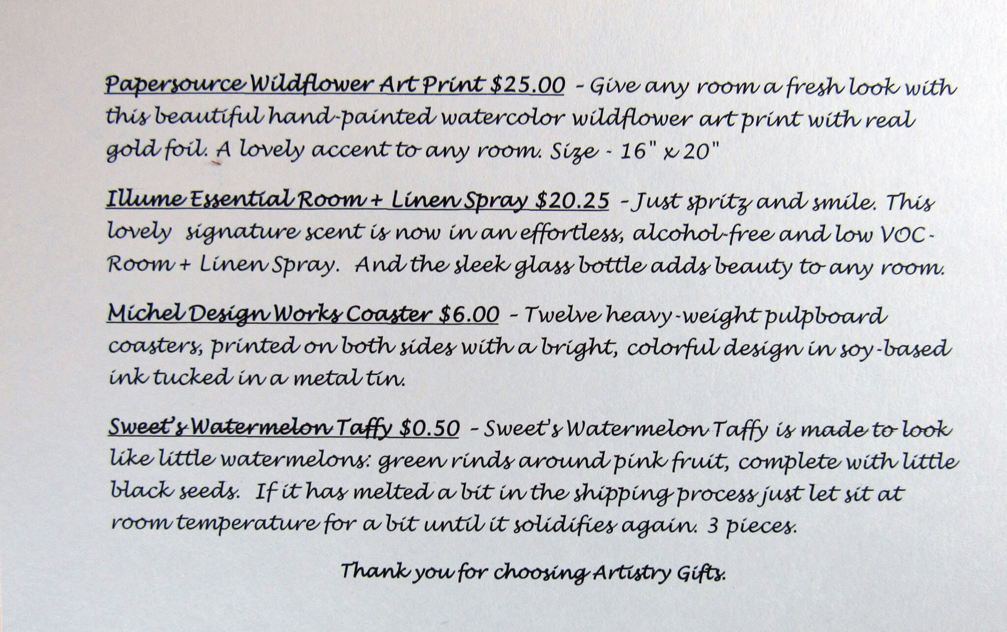 Information Card