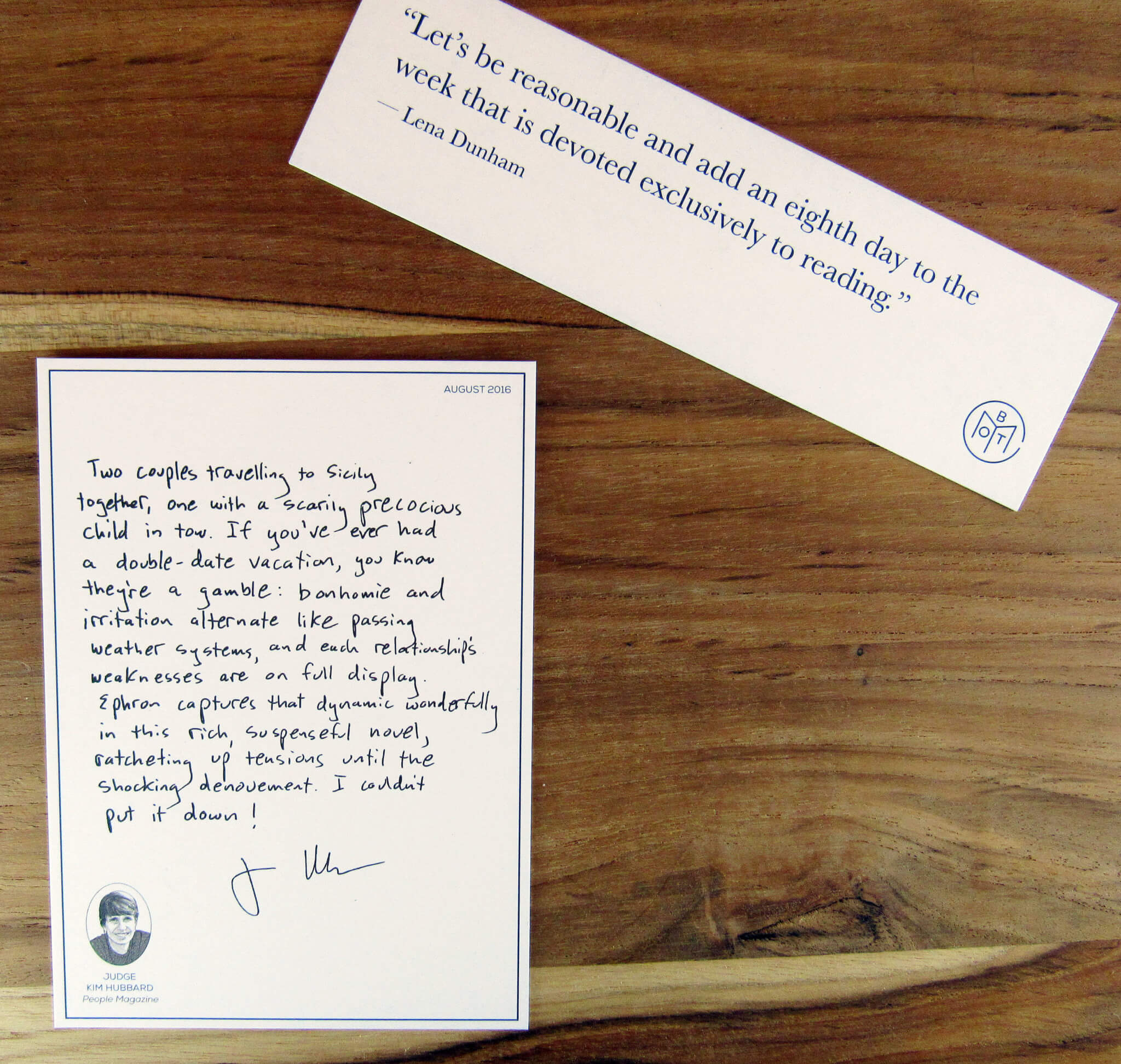 Judge's Letter and Bookmark
