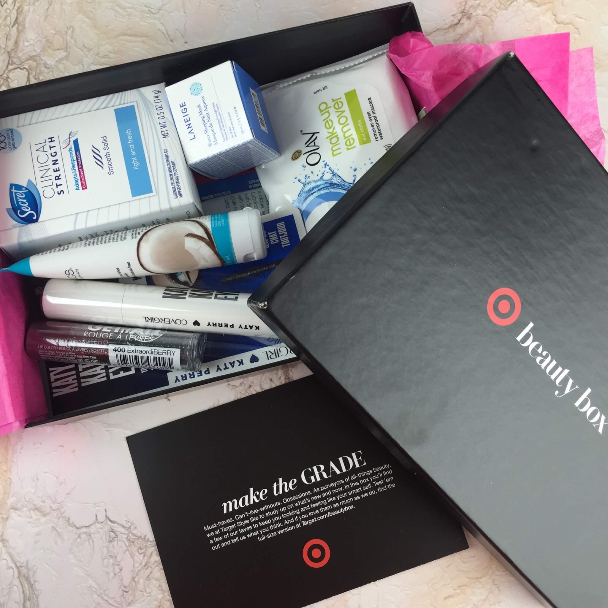 August 2016 Target Beauty Box Review – Make the Grade Box