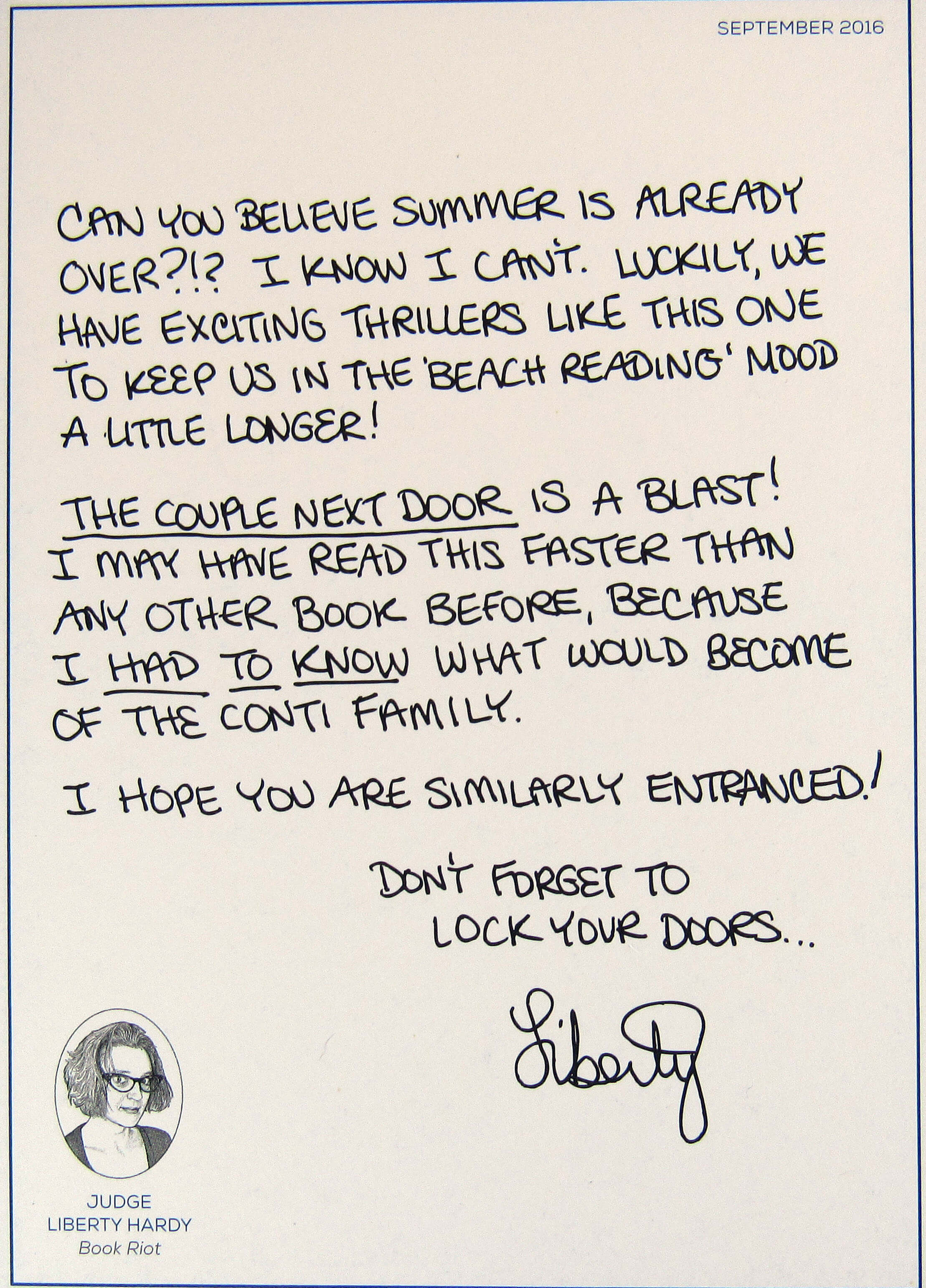 Judge's Letter
