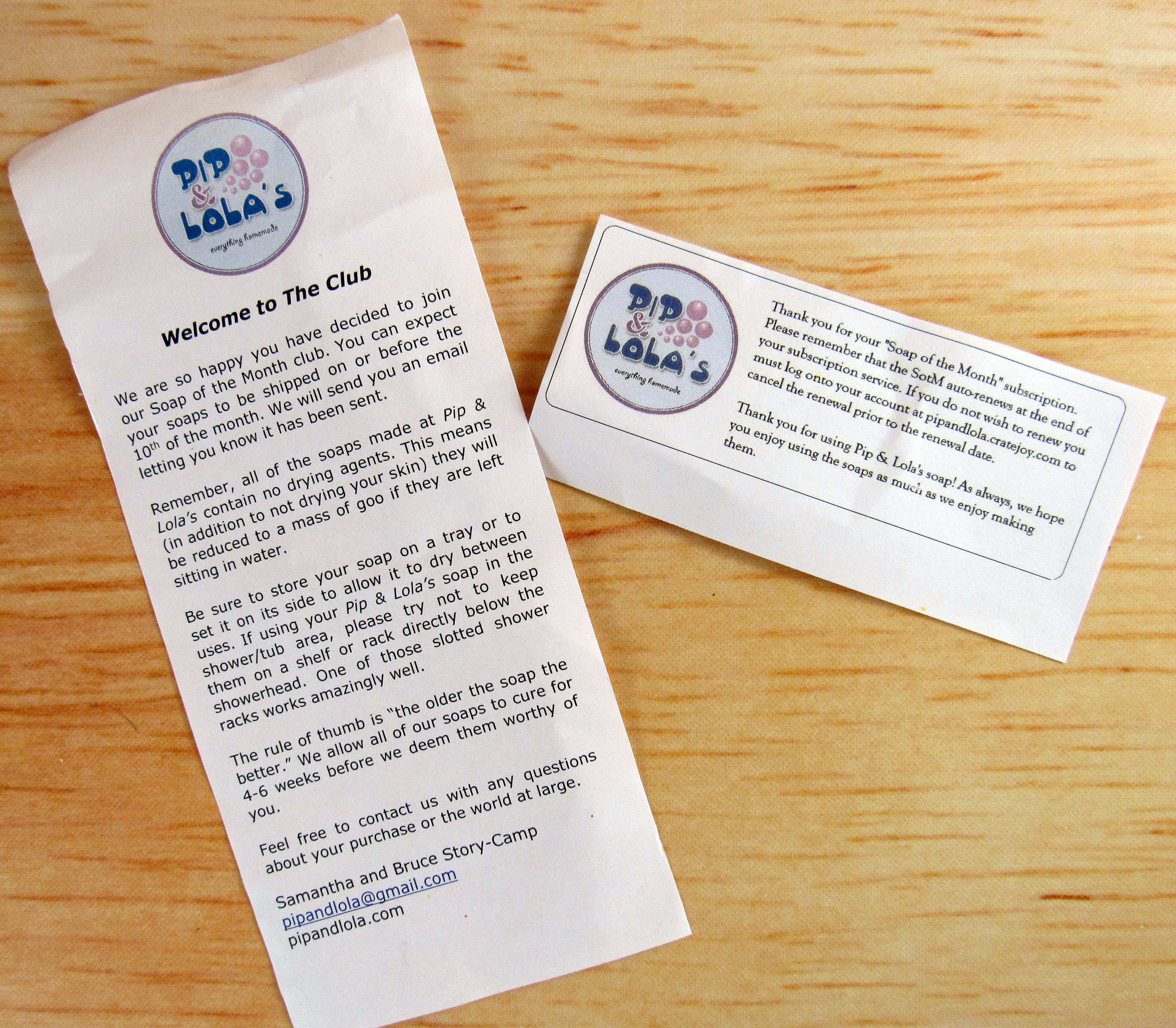 Information Card and Reminder