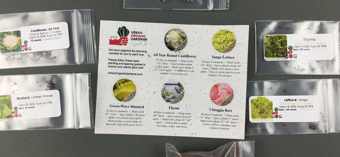 Urban Organic Gardener November 2016 Subscription Box Review + Coupon