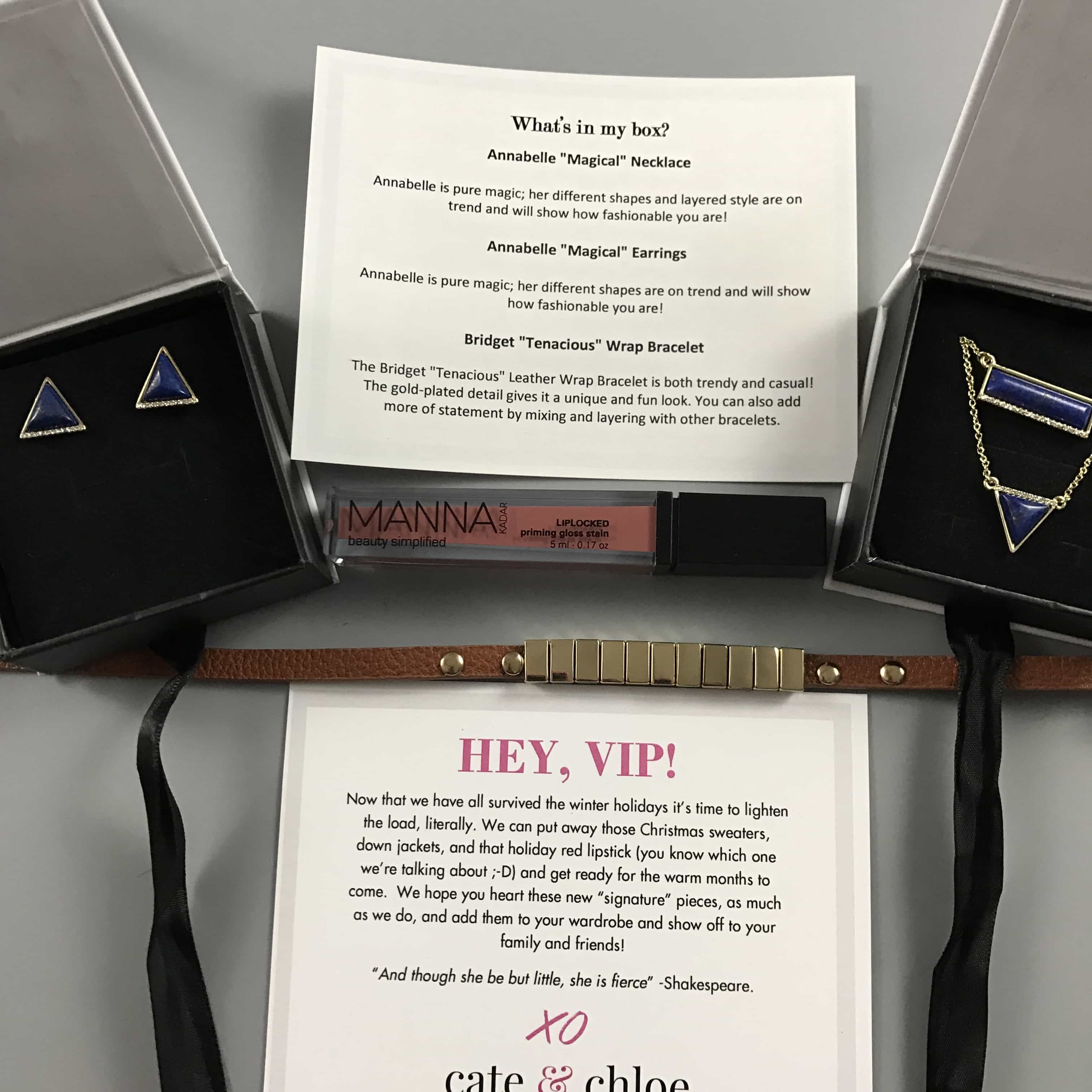 Cate & Chloe VIP Jewelry Subscription Box Review – February 2017