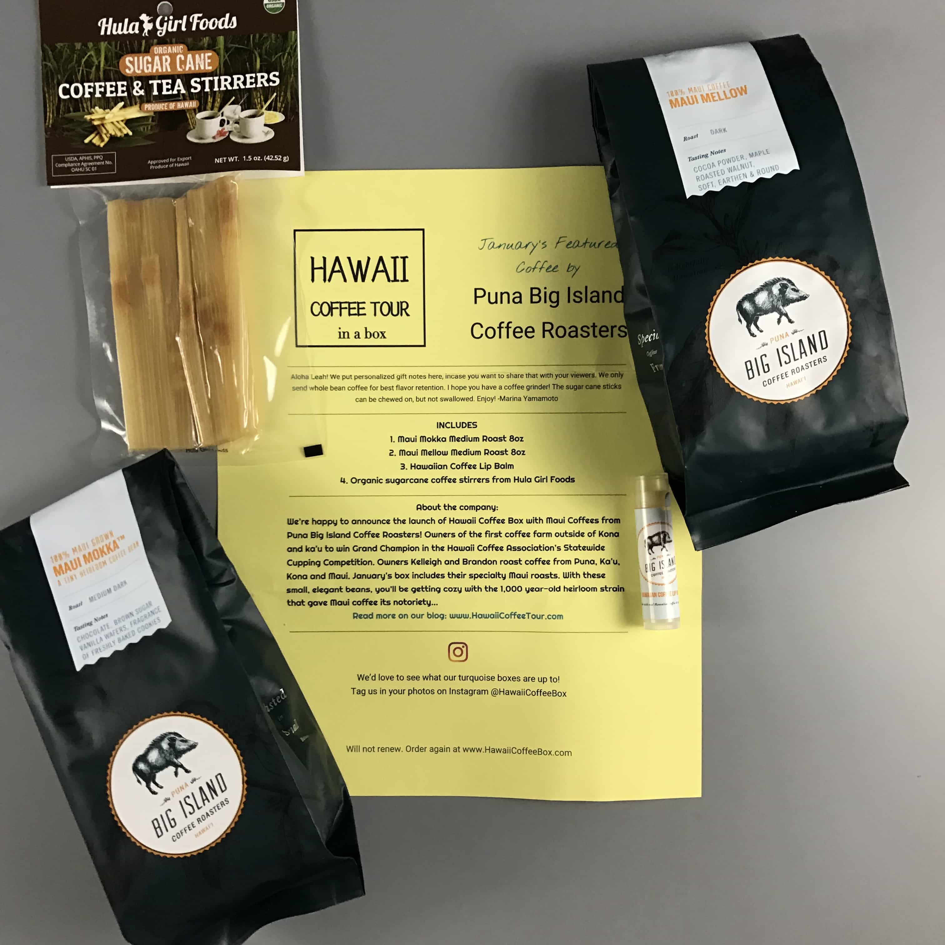 Hawaii Coffee Tour [In A Box] January 2017 Subscription Box Review