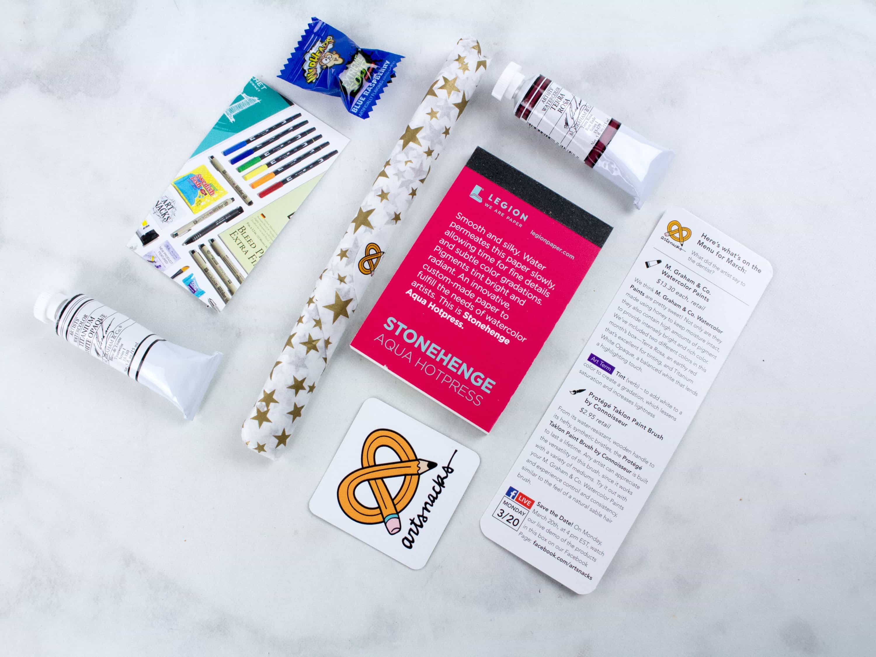 Art Snacks March 2017 Subscription Box Review